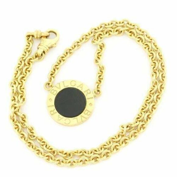 BVLGARI 18k Yellow Gold, Black Onyx Necklace - Picture 4 of 7